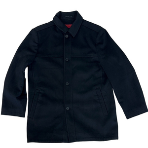 MANTONI MILAN ITALY BLACK WOOL & CASHMERE BLEND MEN'S PEA COAT -  Size 46